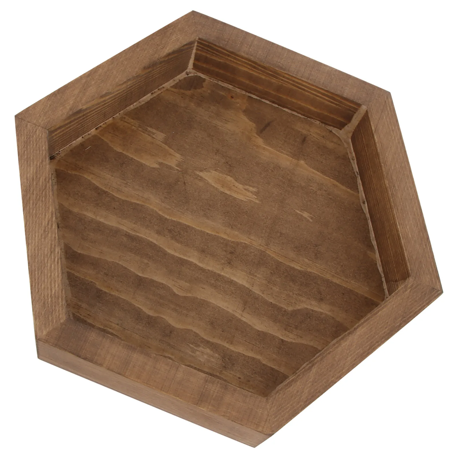 

1Pcs Wooden Hexagonal Tray Quality Retro Multi-Function Dessert Cake Fruit Snack Serving Tray Wedding Cake Plate