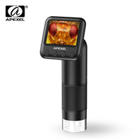 APEXEL 400-800X Digital Microscope Macro Lens with Adjustable LCD Screen with LED Light for Biological observe Skin Detection