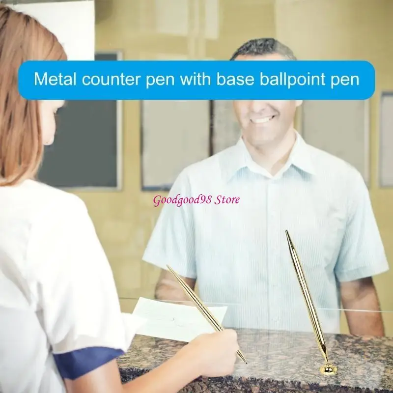 Counter Service Pen Ballpoint Pen Reception Service Pen Pen with Base Wedding Guest Sign Pen for Bank
