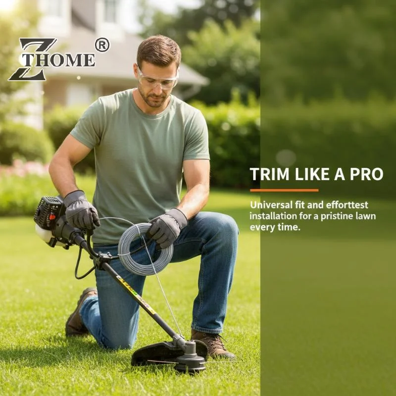 5M/10M/15M Steel Wire Nylon Grass Trimmer Line Brushcutter Trimmer Rope Lawn Mower Cord Long Round Roll Grass Replacement