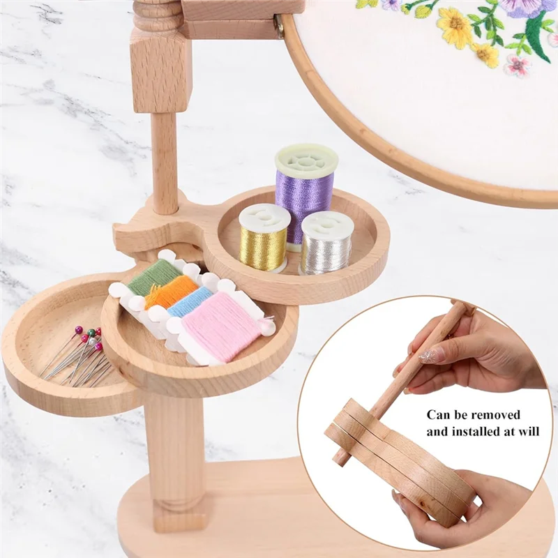 

AB39-подставка для пяльц для вышивания, подставка для вышивания с диском, простая в использовании подставка для пялец для вышивания из бука для художественных поделок