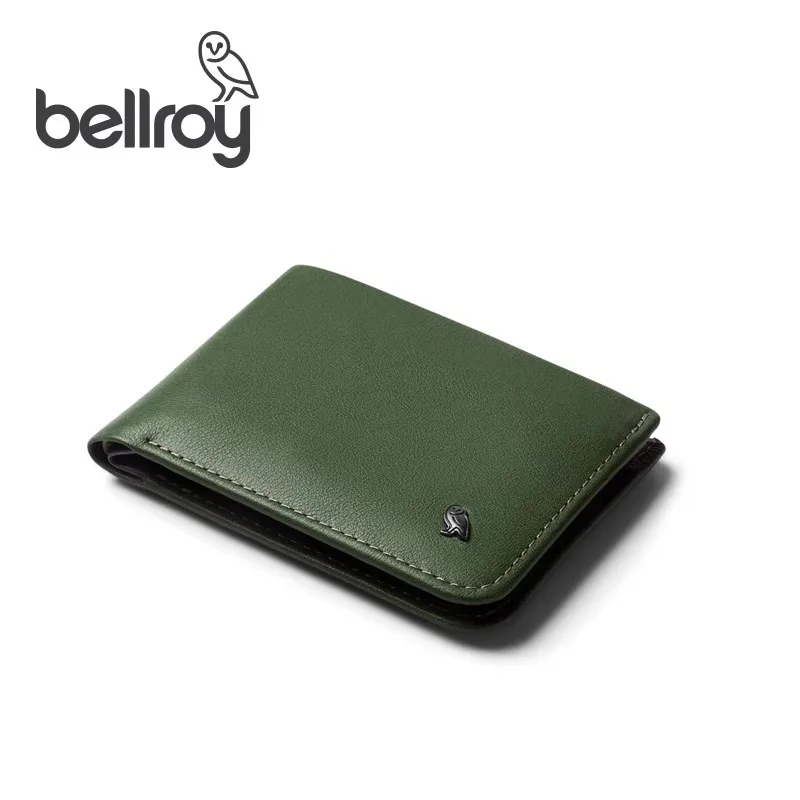 Bellroy Australia Hide & Seek Classic Genuine Leather Short Clip Minimalist Business Card Business Cowhide Men's Wallet