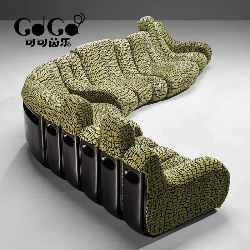 Living room furniture Italian retro special-shaped fabric snake sofa leisure area sofa combination