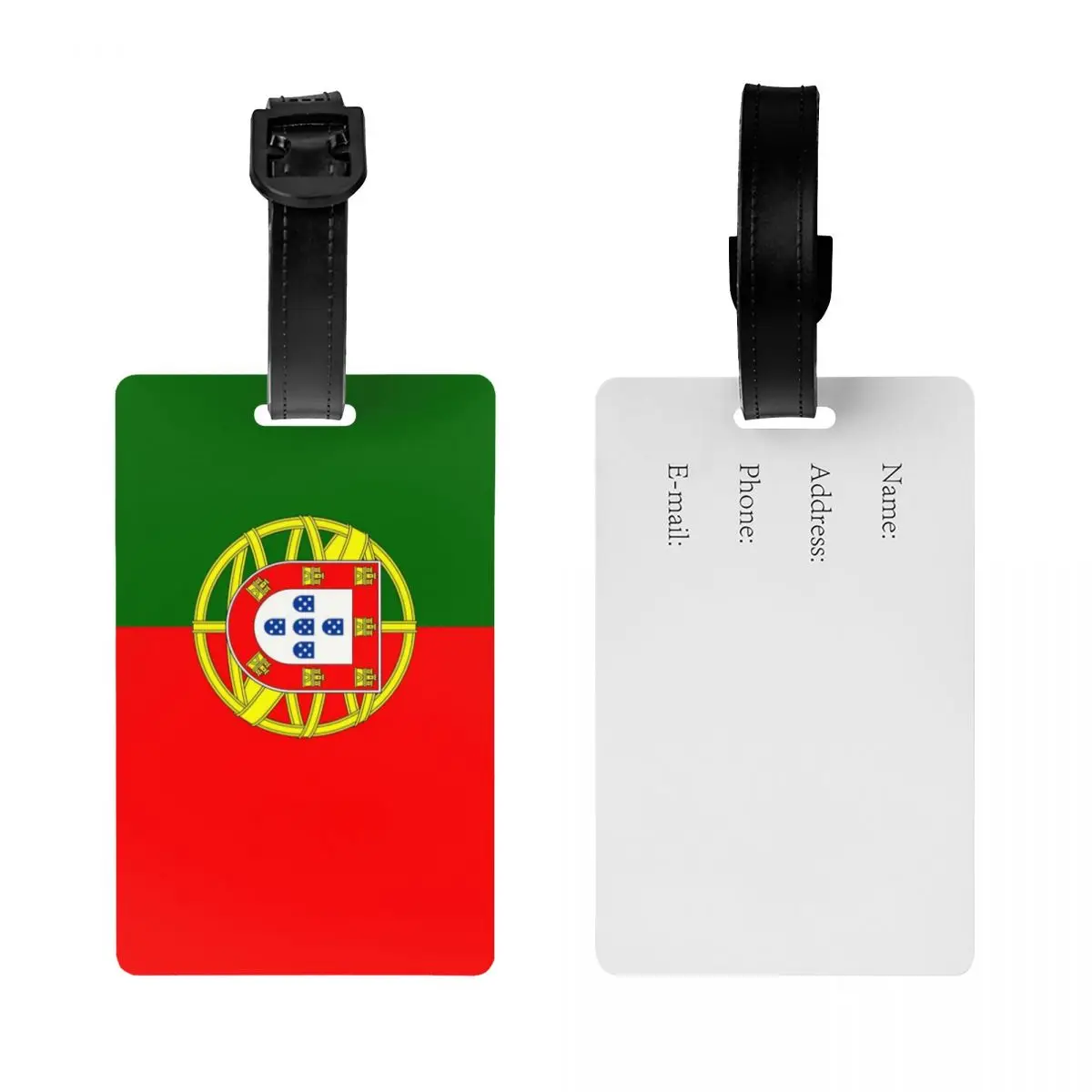 Etiqueta de equipaje con bandera de Portugal para maletas, divertidas etiquetas de equipaje patrióticas de Portuguesa, etiqueta de identificación de cubierta de privacidad