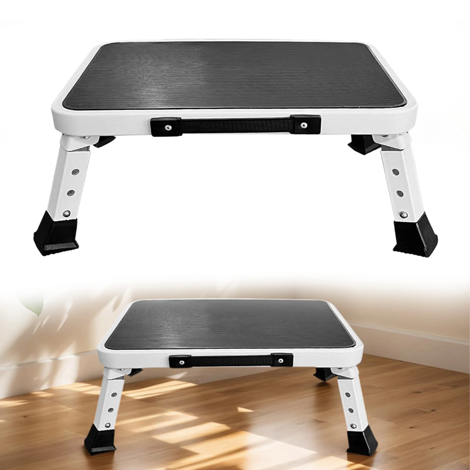 1 Step Foldable Lightweight Step Stool with Wide Pedal Collapsible Folding Step Stool Ladder Stool for Household Garage Storage