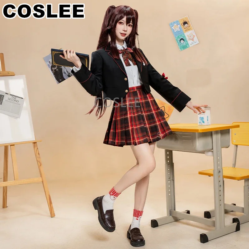 

COSLEE Hu Tao Cosplay Anime Game Genshin Impact Costume Hutao JK Uniform Dress Daily Wear Halloween Party RolePlay Clothing S-XL