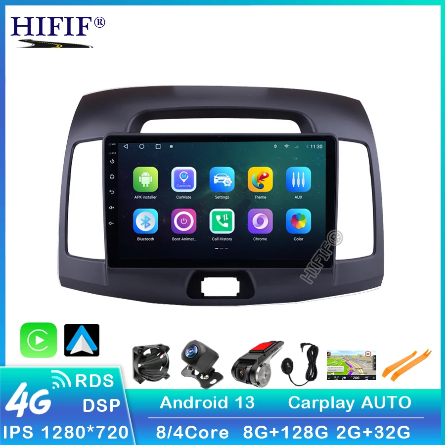 

Octa core Android 13 dsp 9 inch Car Radio GPS Navigation For Hyundai Elantra 2007 2008 2009 2010 2011 Multimedia Player