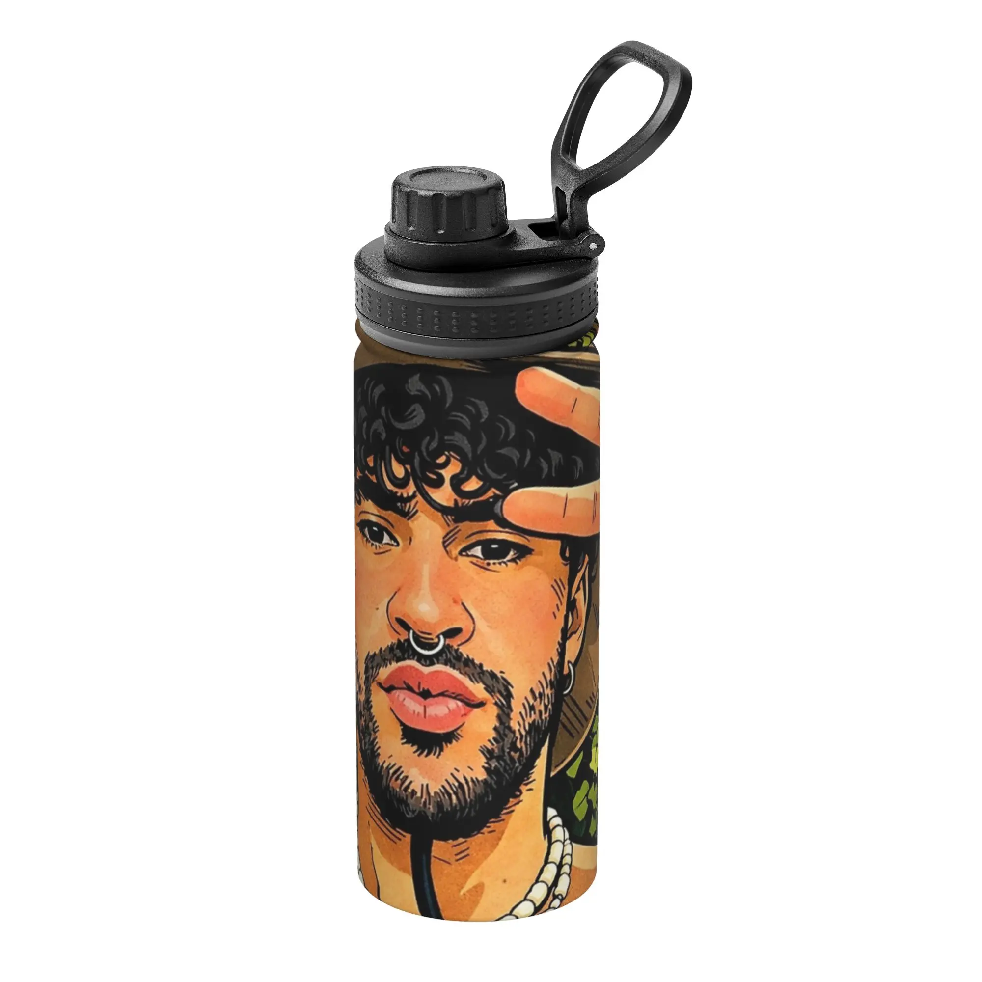 Bad Bunnys 18OZ Sports Insulated Kettle  Coffee Cups Vacuum Flask Double Wall Mugs Spill Proof