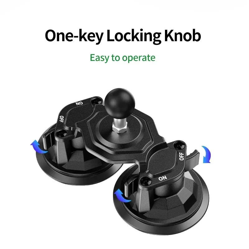 Heavy Duty Dual Suction Cup Car Mount 25.4mm Rubber Ball Head Industrial Grade Vacuum Holder for Action Camera GoPro Insta360 70 view 5