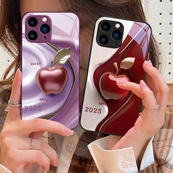 Oil Painting Of Applesr For IPhone 16 Pro Max 15 Pro 14 13 12 Mini 11 XS Max XR 7 8 Plu SE 2022 Tempered Glass Phone Case