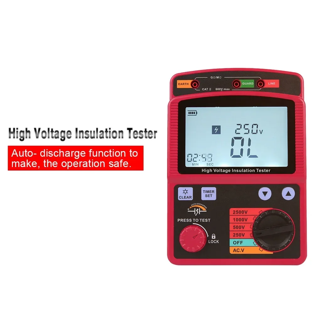 New Arrival GM3123/3125 Digital Display High-voltage Megohmmeter Insulation Resistance Tester