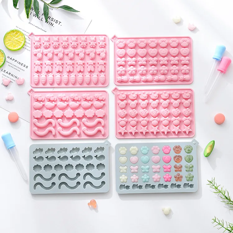 

Homemade candy lotus root powder QQ fruit fudge mold cartoon animal chocolate Epoxy silicone mold