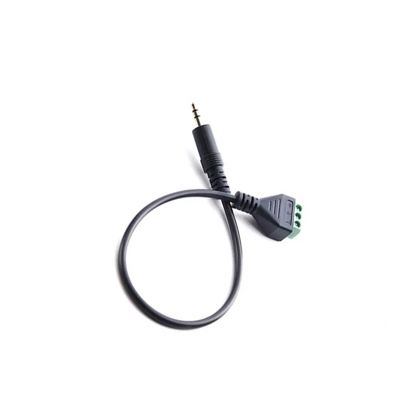 3Pin Terminal Adapter 3.5mm dual channel audio headphone plug, stereo soldering free green terminal adapter cable