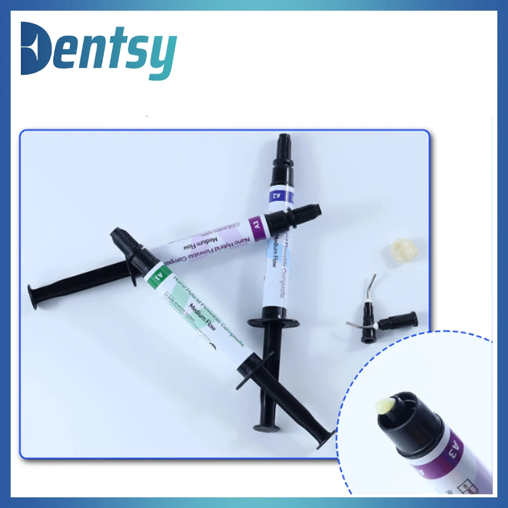 Dentsy Dental Resin Light-Curable Flowable Composite Resin Etch Gel Adhesive Oral Filling Tools A1 A2 A3 A3.5