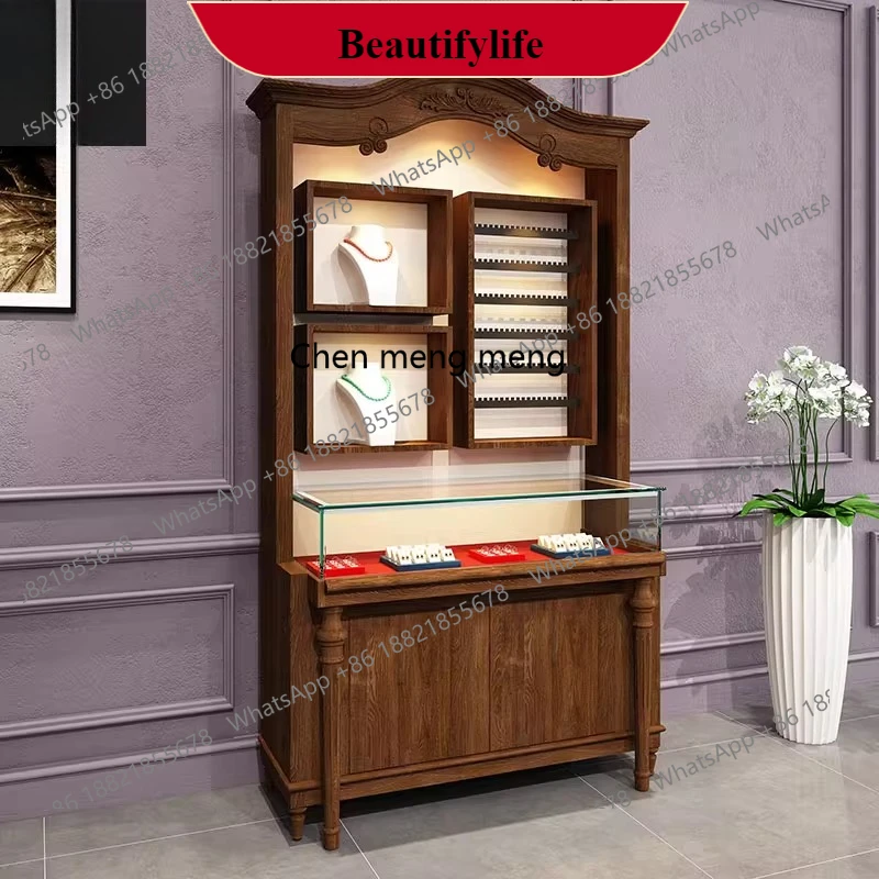 

G153 Display cabinet retro wood paint display cabinet medieval storage against the wall high cabinet