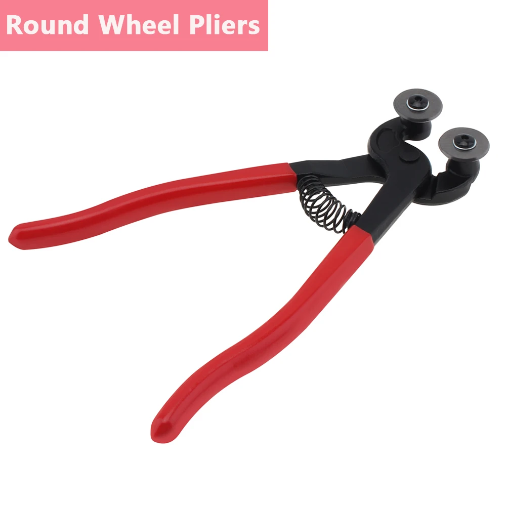 Glass Tile Mosaic Nippers Heavy Duty Double Round Wheel Glass Flat Nose Trimming Clamp Pliers Ceramic Tile Cutting Tongs Tools