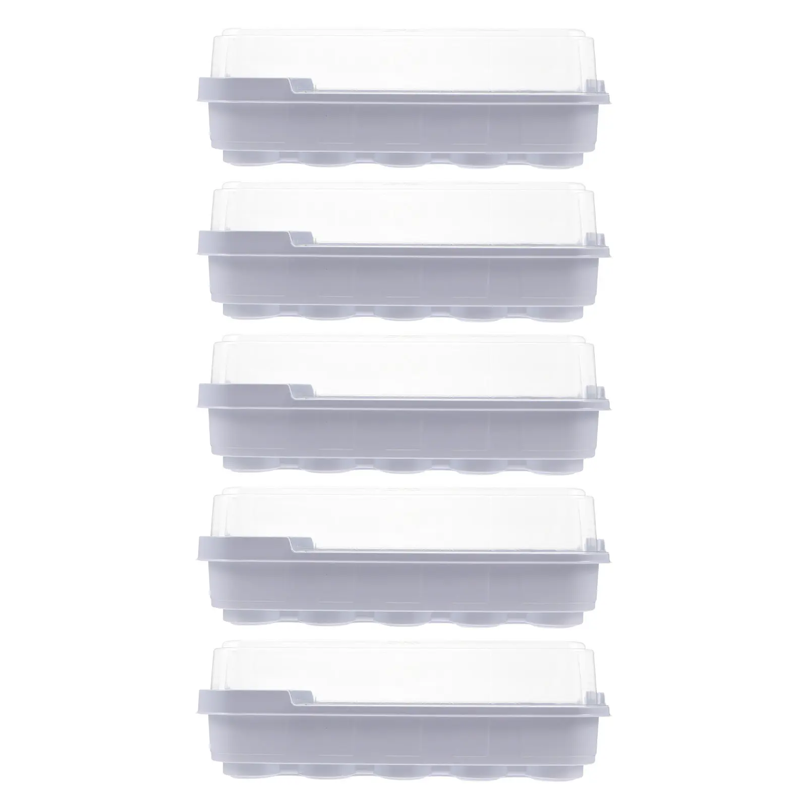 5Pcs Seedling Germination Trays Plastic Nursery Pot Garden Starter Tray Transparent Cover Moisture Proof Grower Box