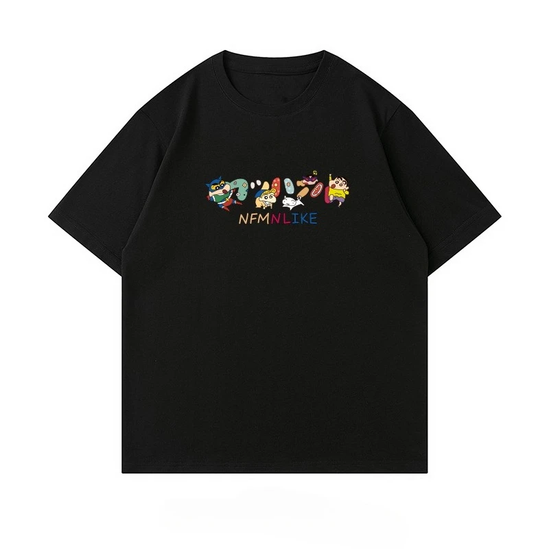 

Design Trendy Brand Cartoon Printing Short-sleeved T-shirt Men's Summer Pure Cotton Loose Casual Half-sleeved T-shirt Sports Top