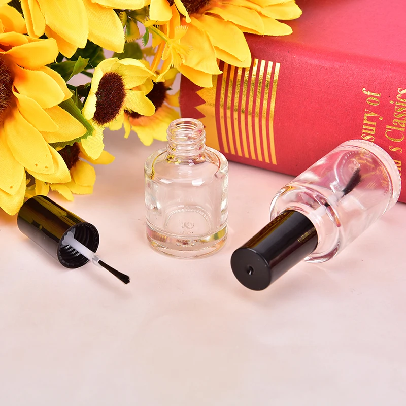 1Pcs 5/10/15ml Clear Glass Nail Polish Bottle with Brush 5ml Empty Refill Bottle Glue Bottle Small Sample Bottle