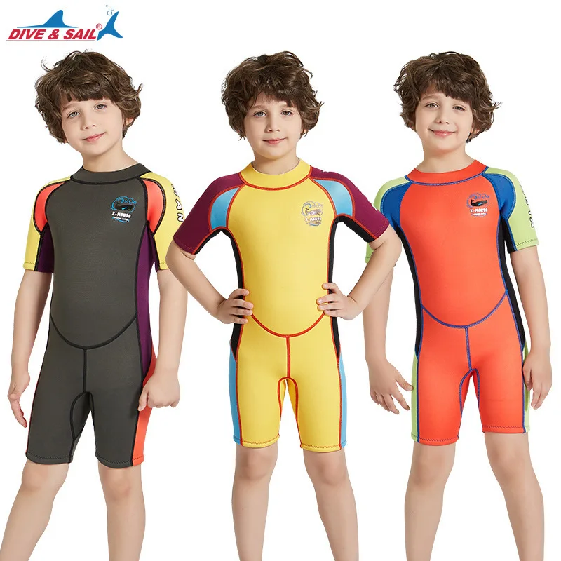 

Kids Surfing Wetsuit 2.5MM Neoprene Diving Suit For Boys Scuba Thermal Swimsuit for Girls Thick Swimsuit For Kayak Free-diving