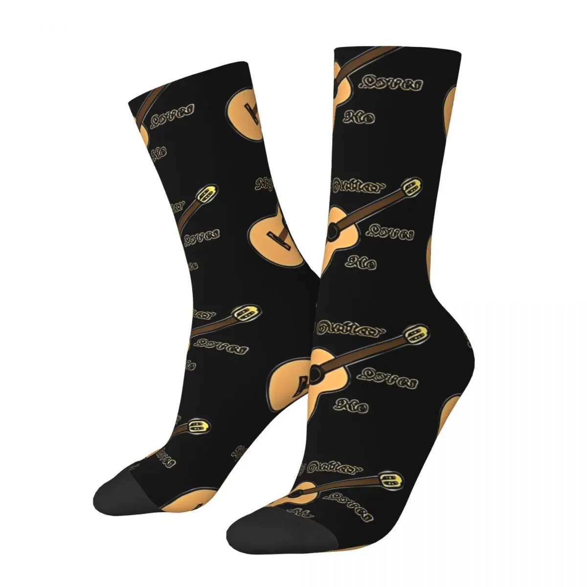 Guitar Socks My Guitar Loves Me Kawaii Stockings Men Soft Outdoor Socks Autumn Design Non Slip Socks