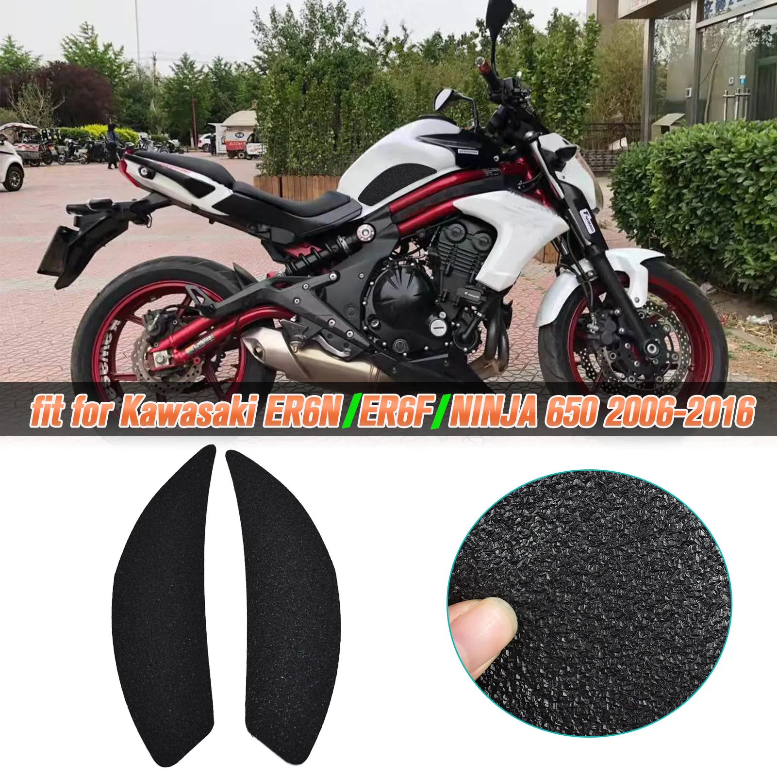 

ER6N ER6F Ninja650 наклейки на бак, защита газа для Kawasaki ER 6N 6F 2006-2016, комплект мотоцикла, аксессуары для защиты колена