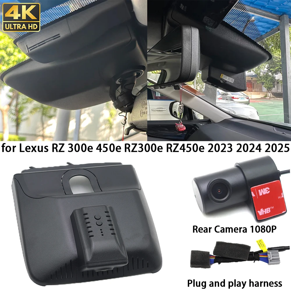 

for Lexus RZ 300e 450e RZ300e RZ450e 2023 2024 2025 4K Dash Cam Front Rear Camera DVR Plug and Play Video Recorder 24h Record