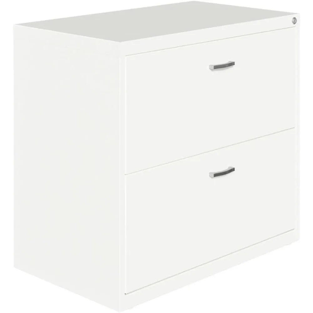 

White 30-Inch Wide 2-Drawer Metal Filing Cabinet by Hirsh Home Office Style, Fully Assembled
