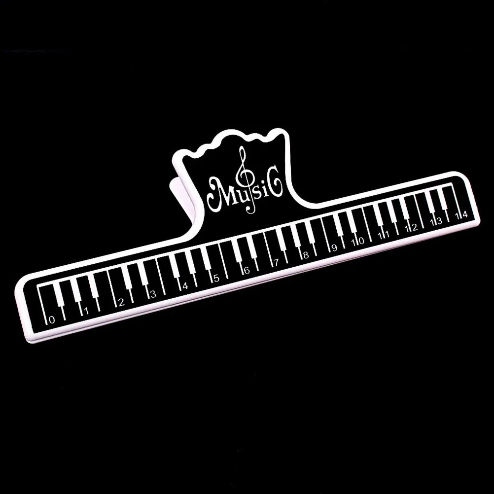 

2Pcs Music Score Clip Keyboard Pattern Plastic Holder Smooth Groove Design Secure Music Book Clamp Piano Note Clip