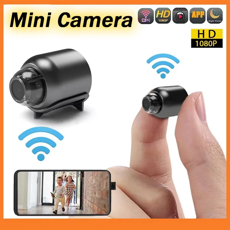 

Беспроводная мини-камера 1080P HD с Wi-Fi, ночным видением, для наблюдения за детьми и домашними животными, внутренняя IP-камера видеонаблюдения с аудиозаписью для дома