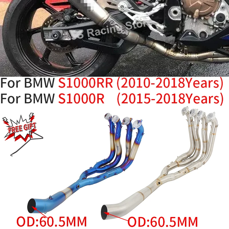 

Slip On For BMW S1000RR S1000r S1000 R RR 2010 - 2018 Motorcycle Exhaust Escape Full System Front Link Pipe Connect 60mm Muffler