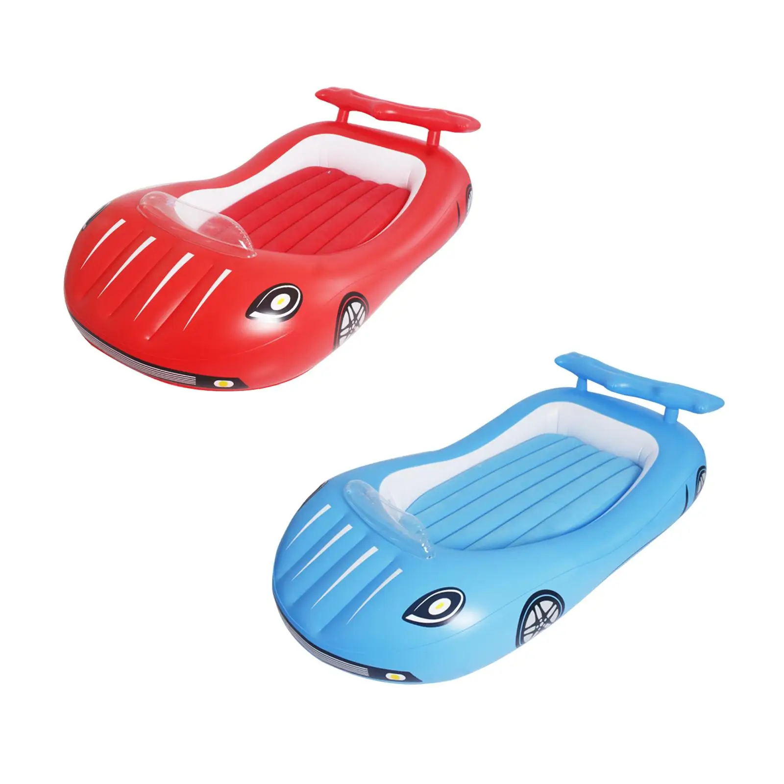 سرير أطفال قابل للنفخ، مرتبة نفخ، وسادة نوم ناعمة على شكل سيارة، سرير هوائي قابل للنفخ للأطفال للتخييم #3