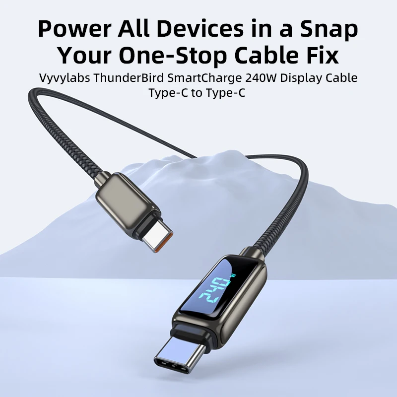 VYVYLABS 240 واط نوع C كابل آيفون 17 16 15 14 PD شحن سريع شاحن سلك لماك بوك سامسونج محمول USB C الحبل #2