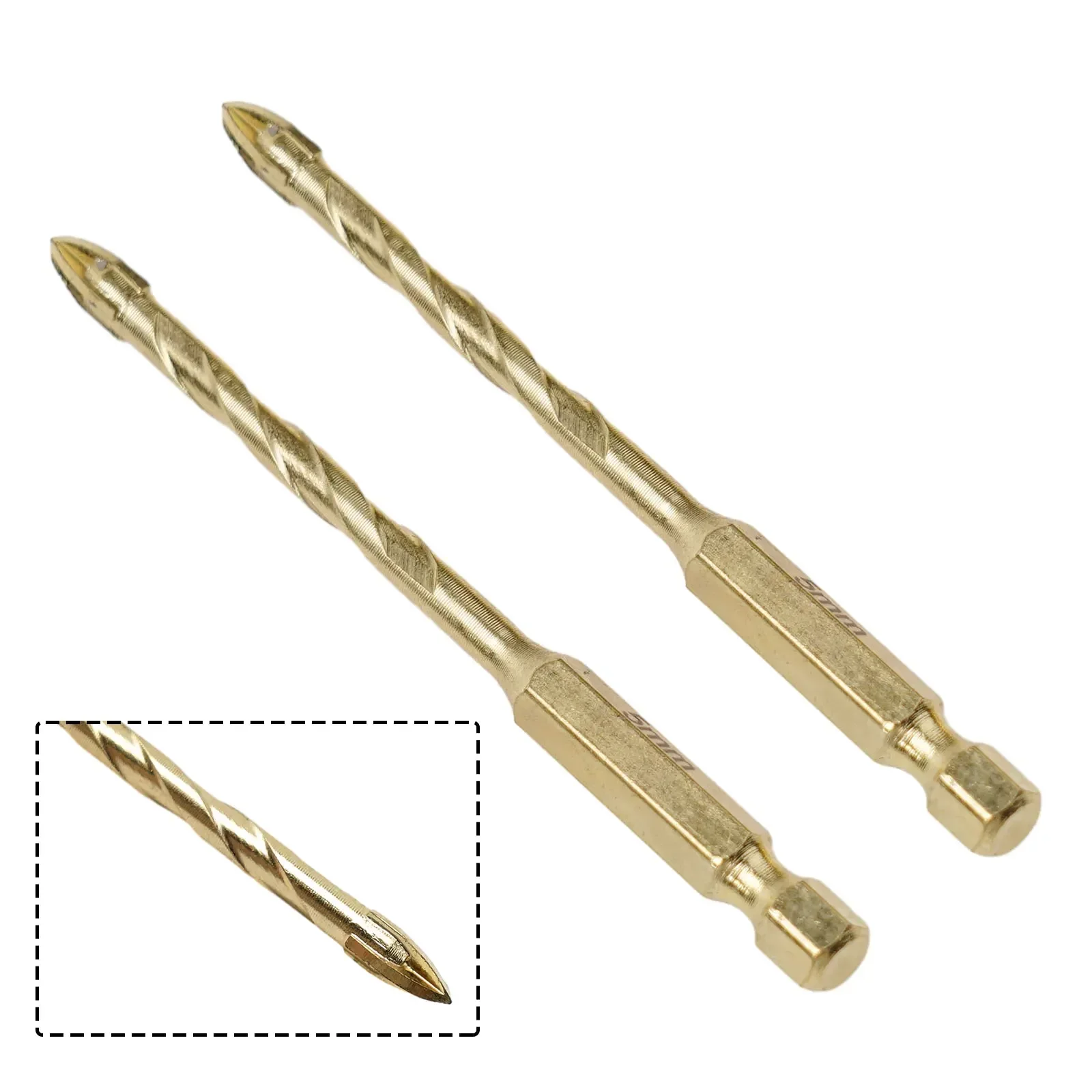 

2pcs 5/6/8/10/12mm 4-Flutes Drill Bits Carbide Drilling For Wall Glass Wood Metal Tiles Hand Drill Electric Drill Replacement