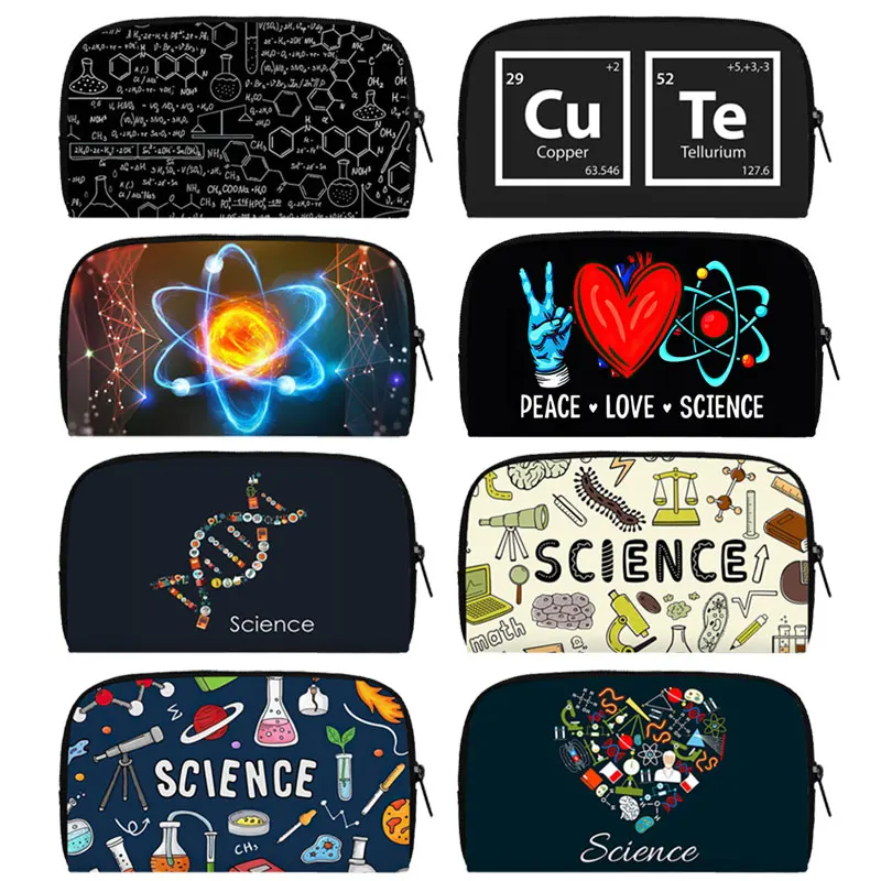 Periodic Table of Elements Print Wallets Science Chemistry Purses Credit Card Holder Coin Money Clutch Bags Long Wallets Gift