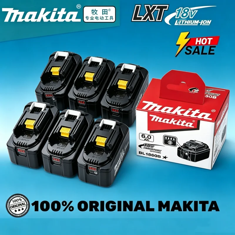 

100% Original Makita 18V 6.0Ah Rechargeable Battery ,For Makita BL1830 BL1830B BL1840 BL1840B BL1850 BL1850B Power Tools Battery