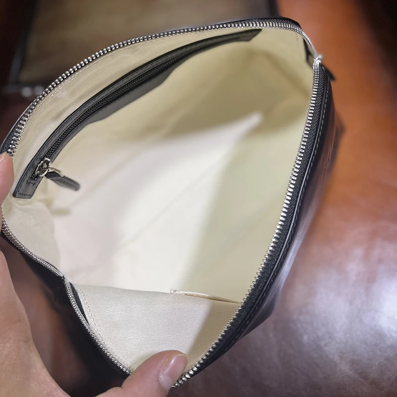DIMY 2025 Men's Genuine Leather Handbag  Large Capacity Luxury Retro Flip Cover Handbag Men's Style High End