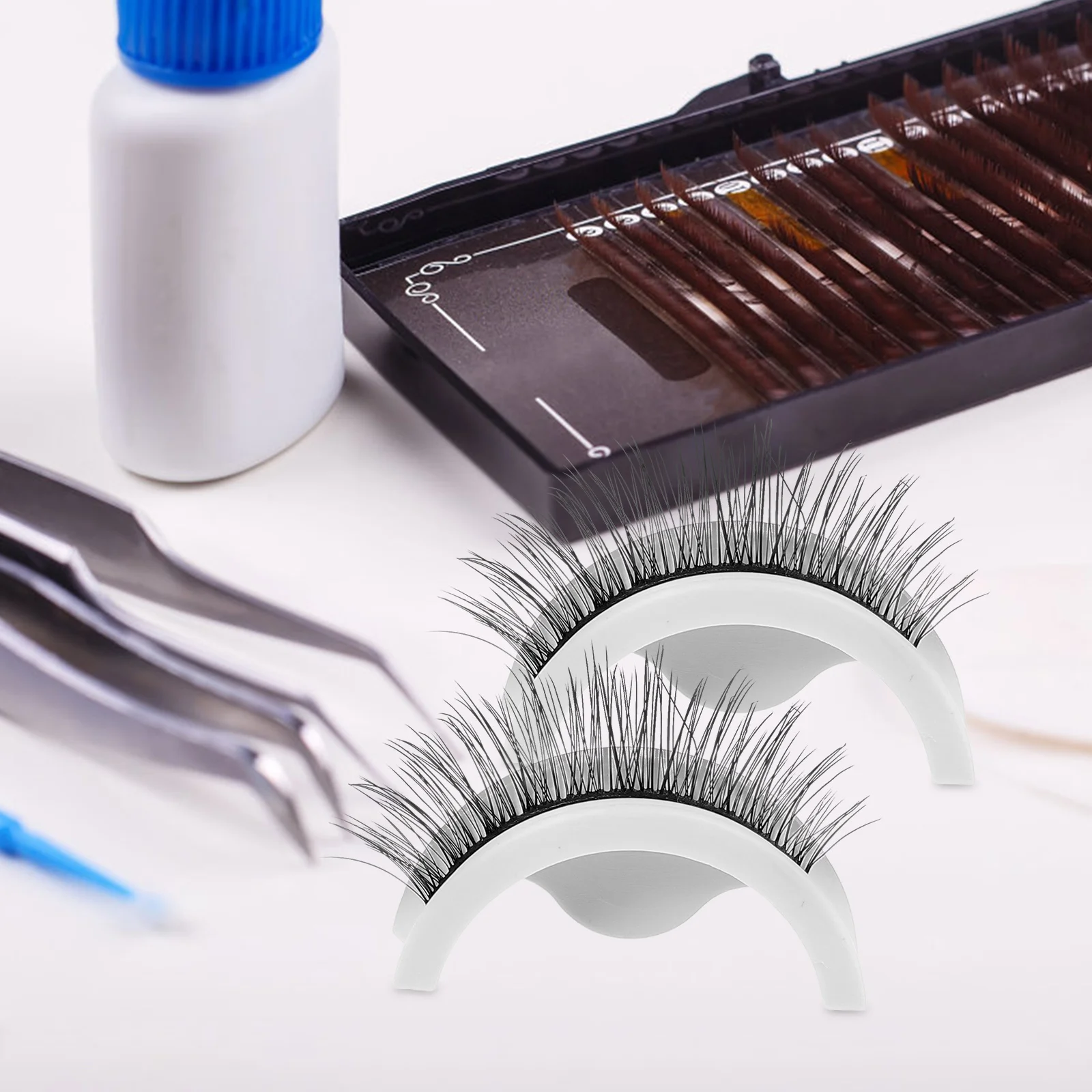 1 ペア自己粘着つけまつげナチュラル手作りエクステンションまつげパーティーアイアクセサリー偽まつげ快適なメイク