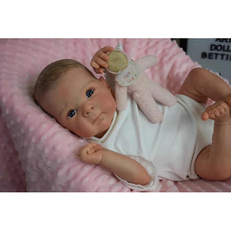 45cm Soft Body Reborn Baby Doll Bettie 100% handmade 3D Skin with Visbile Veins Collectible Art Doll Christmas Gift