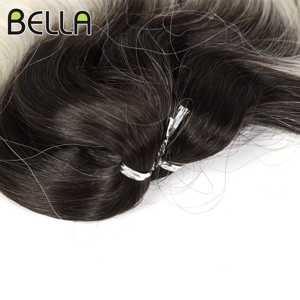 Bella 24 pollici Body Wave Crochet Hair sintetico per le donne nere allentato Deep Water Wave Ombre Blonde intrecciare le estensioni dei capelli finti