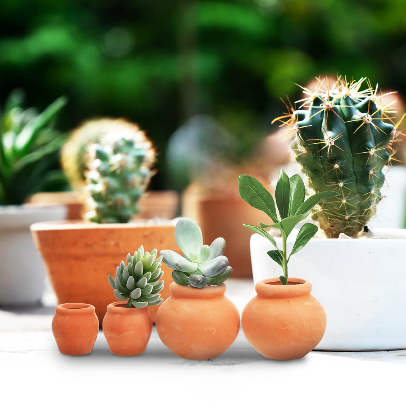 

4pcs Mini Succulent Flower Pots Small Terracotta Round Basins Red Clay Planters for Indoor Outdoor Gardening Lightweight