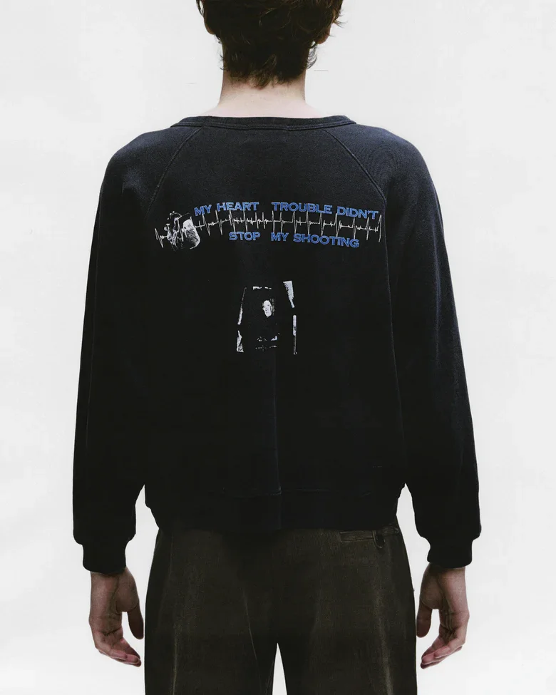 ER/D25FW washed round neck old shoulder sleeve sweater