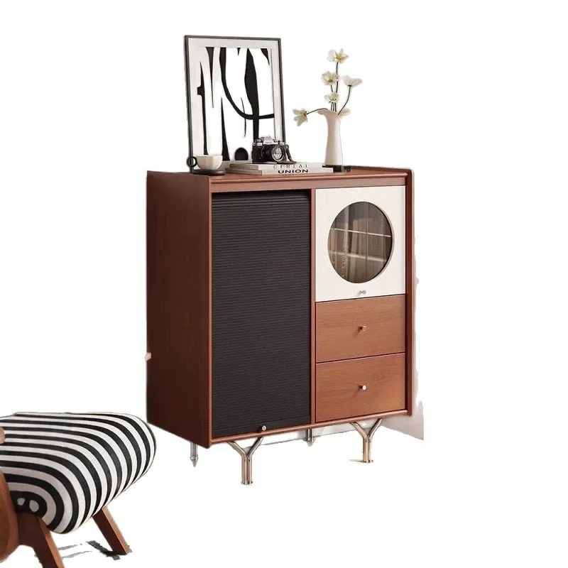 

Solid wood new Nordic locker boxwood dining side against the wall integrated tea living room entrance wine cabinet storage