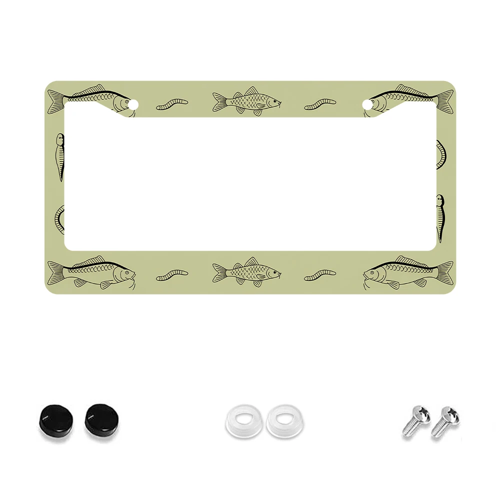 

1 шт., рамка номерного знака с 2 отверстиями и рисунком зеленой рыбы, алюминиевый материал, 6x12 дюймов с набором винтов, ретро-новинка, украшение автомобиля