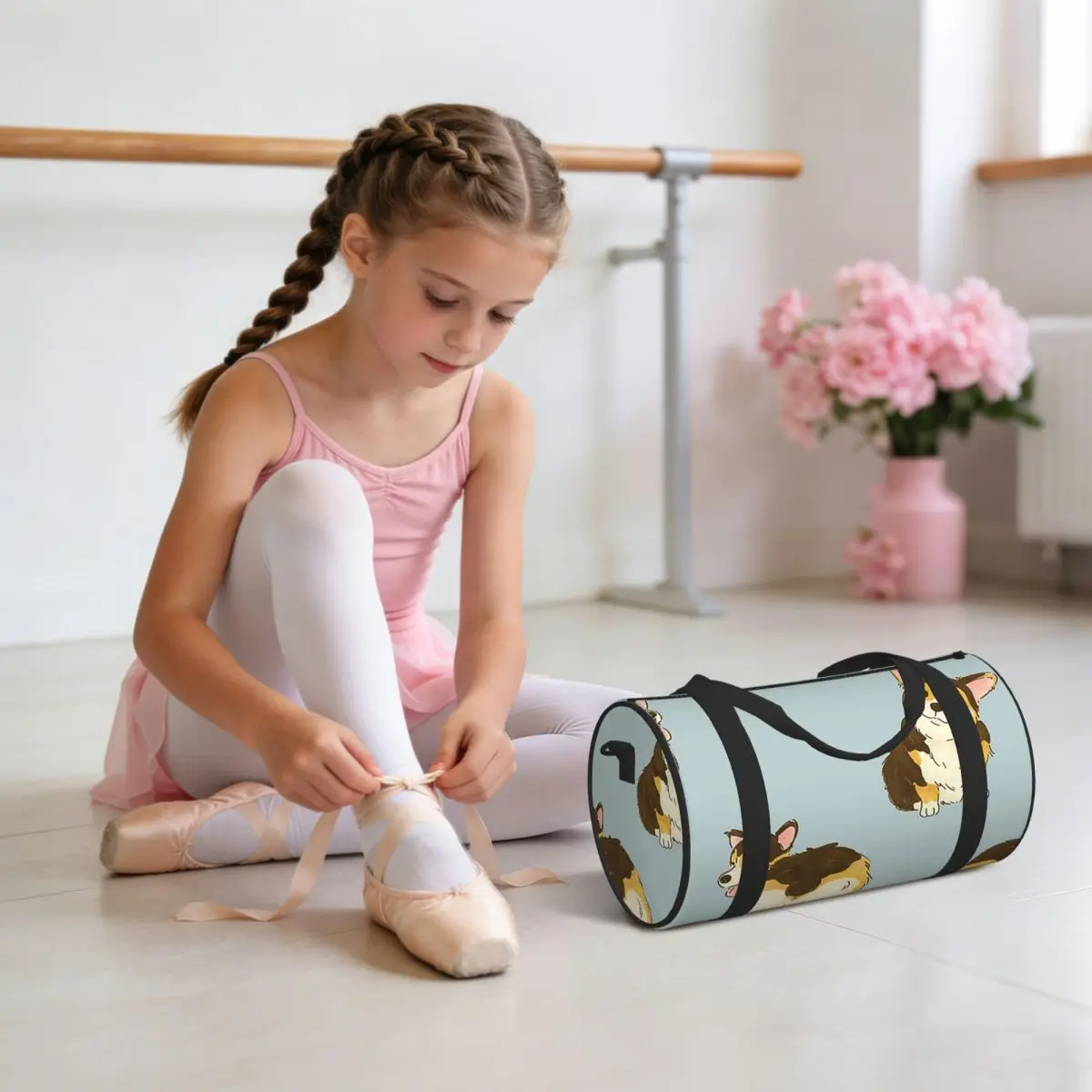 Tri Color Corgi Dog Luggage Bag Multi-Functional Duffle Tote Bag Handbags Gym Bags Fitness Bag for Boys Girls