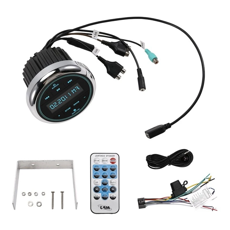 A99F-Bluetooth Enabled Marine Stereo Boat Radio MP3 Player FM AM Radio For Yacht Motorcycles ATV UTV SUV RV Camping
