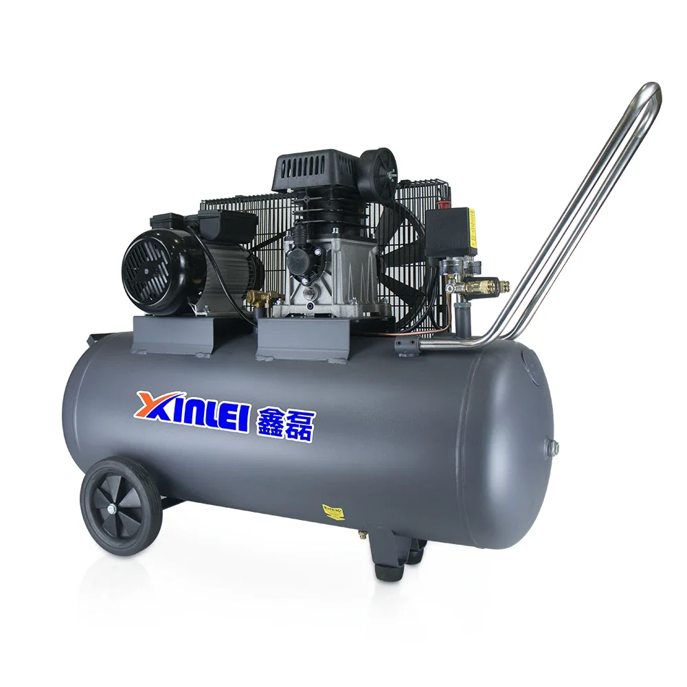 ZA55-100L 2KW industrial belt drive piston air compressor 100L tank