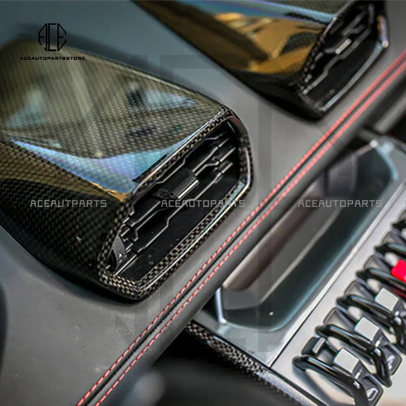 New Arrival 4 Pcs For Lamborghini Huracan LP610 LP580 EVO Air Condition Vent Cover Dry Carbon Fiber Interior Trim Parts Wholesal