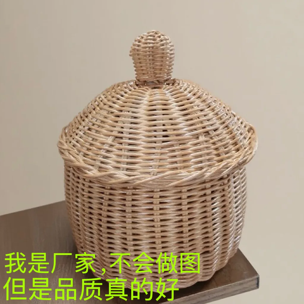 

Rattan storage basket Fruit basket Household steamed bread basket Bamboo woven bread