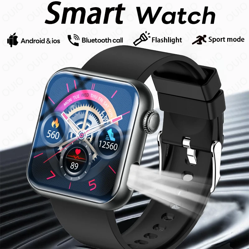 

New Fashion Voice Assistant Smart Watch 1.72''HD Screen Blood Oxygen Sleep Monitor IP68 Waterproof Sports Smart Watch Men Women